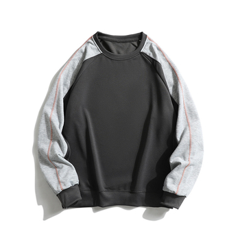 Ανδρικό hoodie φούτερ με κουκούλα, χαλαρή γραμμή, μακρυμάνικο, ελαφρύ πολυεστέρα, μονόχρωμο, με τσέπη τύπου patch, για φθινοπώρο-άνοιξη