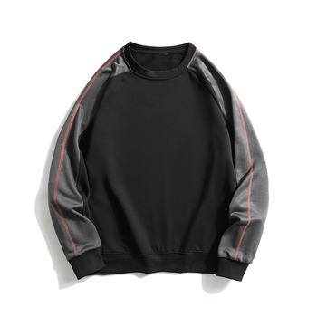 Ανδρικό hoodie φούτερ με κουκούλα, χαλαρή γραμμή, μακρυμάνικο, ελαφρύ πολυεστέρα, μονόχρωμο, με τσέπη τύπου patch, για φθινοπώρο-άνοιξη