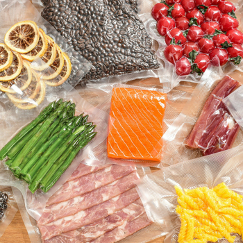 Pungă vid alimentară pentru uz casnic, sigilarea meselor pre-gătite și a legumelor, cu model reticulat
