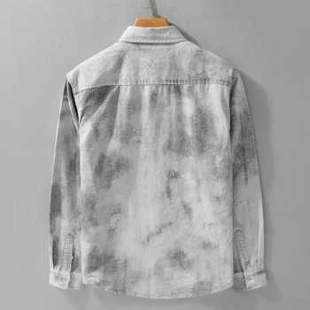Férfi hosszú ujjú tie-dye mintás ing – laza, mindennapi felső, 2026-os trend