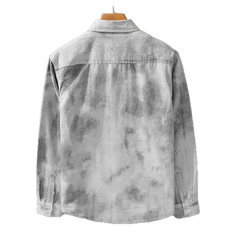 Férfi hosszú ujjú tie-dye mintás ing – laza, mindennapi felső, 2026-os trend