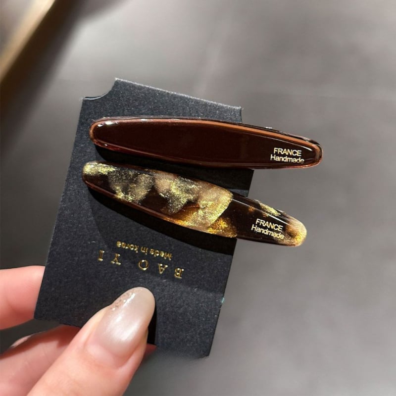 Koreai aranyozott acetát hajcsat nőknek, elegáns stílus, frufruhoz és oldalsó hajhoz