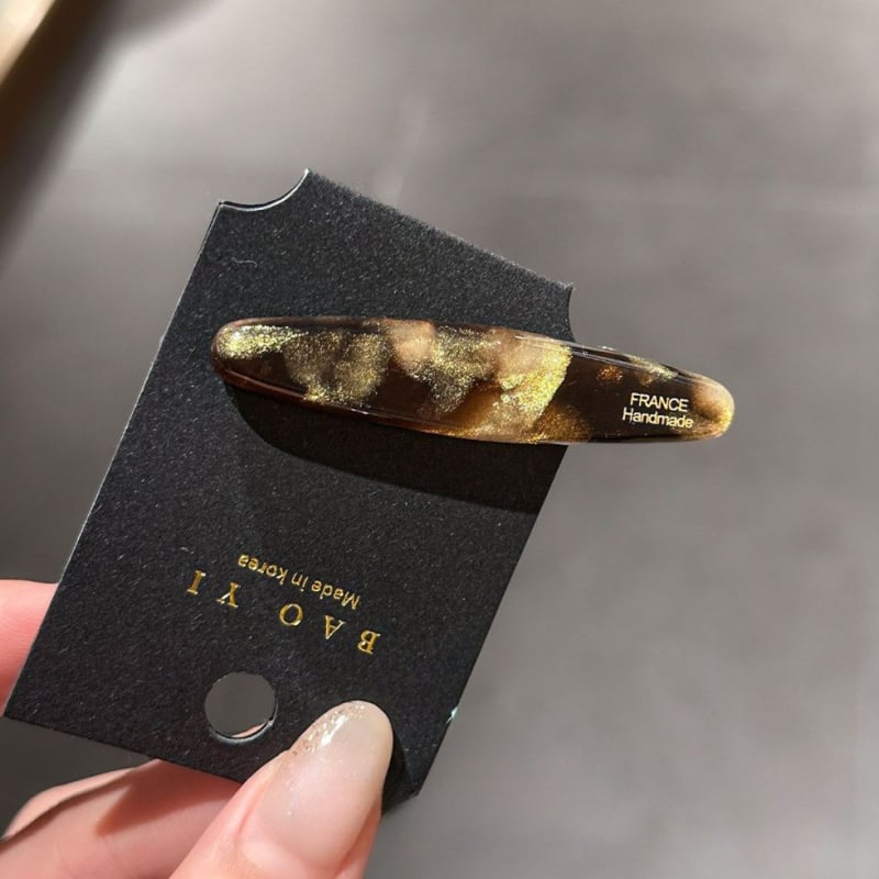 Koreai aranyozott acetát hajcsat nőknek, elegáns stílus, frufruhoz és oldalsó hajhoz