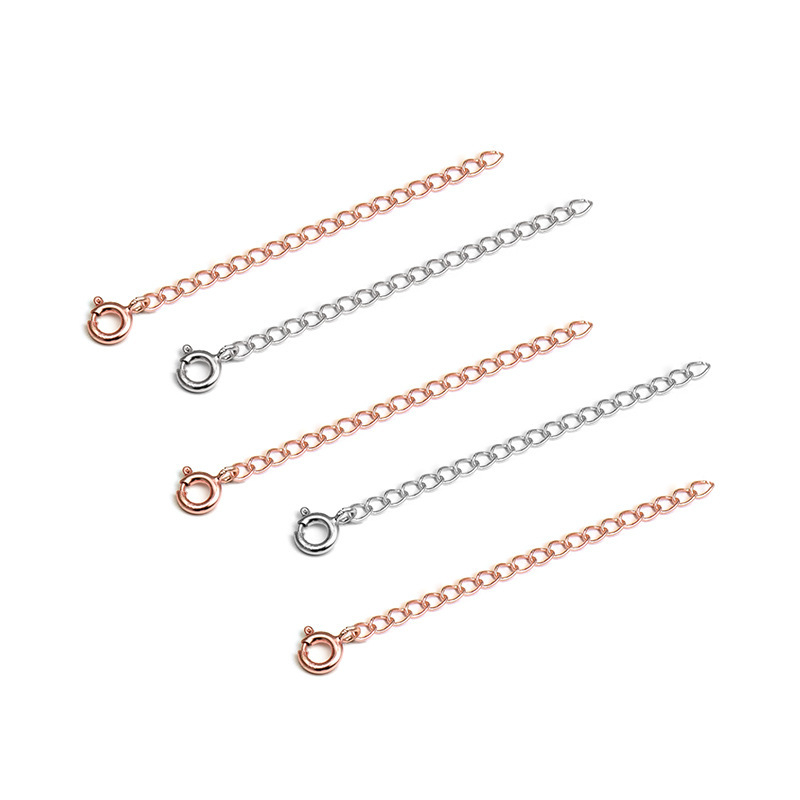 S925 Sterling ezüst 5 cm hosszabb keresztlánc DIY karkötőhöz gyöngyökhöz