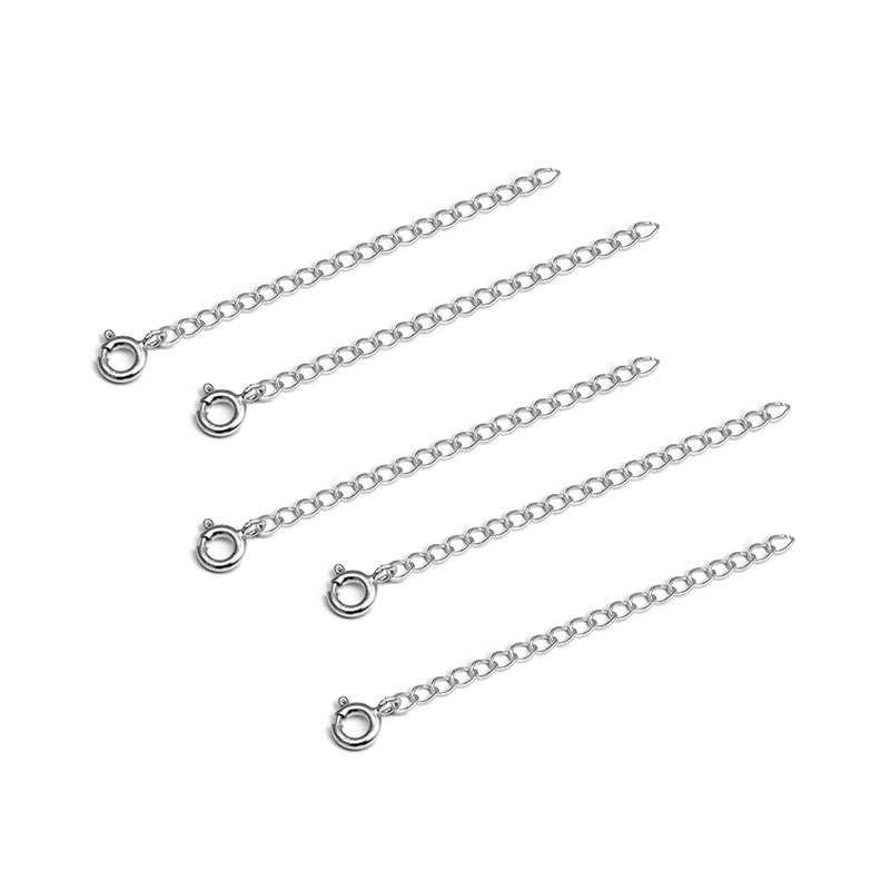 S925 Sterling ezüst 5 cm hosszabb keresztlánc DIY karkötőhöz gyöngyökhöz
