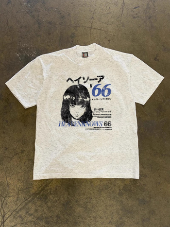Férfi rövid ujjú póló, 250 g súlyú vastag pamut, oversize szabás, pár témájú grafika Shibuya lány mintával, laza fazon, nyár