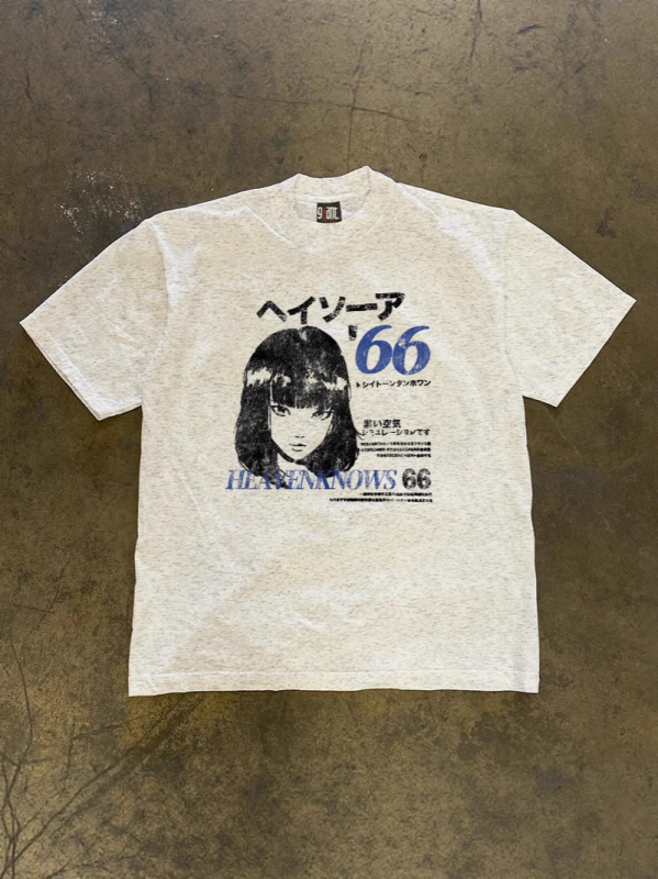 Férfi rövid ujjú póló, 250 g súlyú vastag pamut, oversize szabás, pár témájú grafika Shibuya lány mintával, laza fazon, nyár