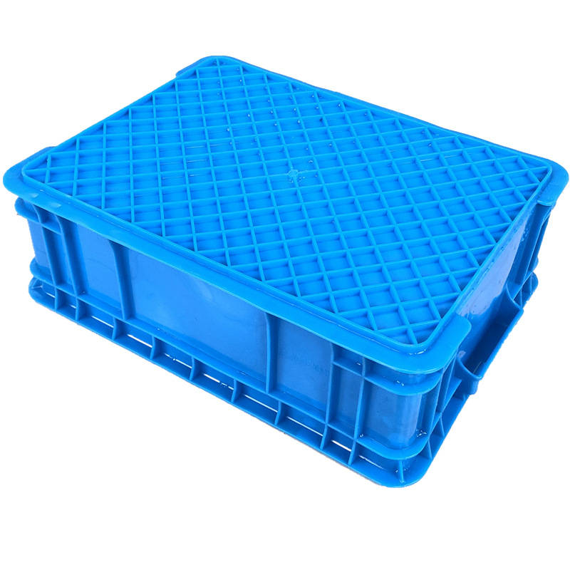 Plastična kutija za prijevoz robe, unutarnje dimenzije 400×300×130 mm, vanjske dimenzije 435×335×140 mm, debljina zida 2,5 mm, masa 0,9 kg, nosivost 25 kg, HDPE, s logotipom otisnutim, izrađena injekcijskim preoblikovanjem