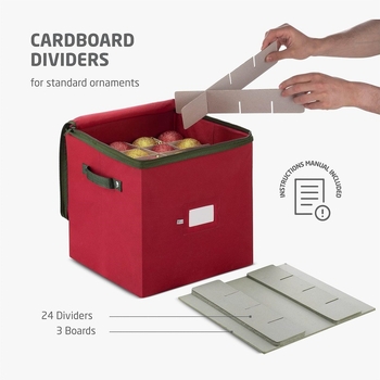 Kutija za pohranu božićnih ukrasa s 64 odjeljka, razdjelnik za kuglice, sklopivi organizator
