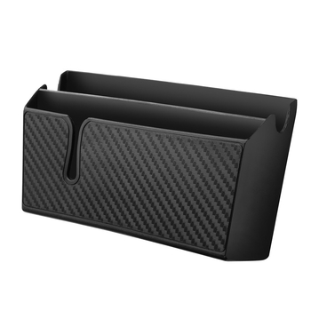 Cutie de depozitare pentru mașină cu model de fibră de carbon, bază adezivă reutilizabilă și lavabilă, suport pentru telefon pe consola centrală