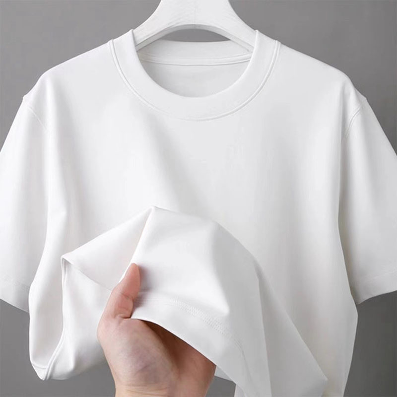 Muško majica od 100% pamuka za ljeto, slobodan kroj, okrugli izrez, jednobojna, prozračna, 360 g, geometrijski uzorak s tiskom