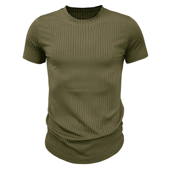 Férfi slim-fit sportos rövid ujjú felső, kerek nyakú, lélegző, gyorsan száradó
