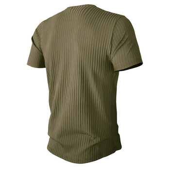 Férfi slim-fit sportos rövid ujjú felső, kerek nyakú, lélegző, gyorsan száradó