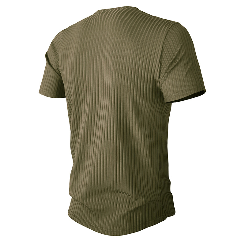 Férfi slim-fit sportos rövid ujjú felső, kerek nyakú, lélegző, gyorsan száradó