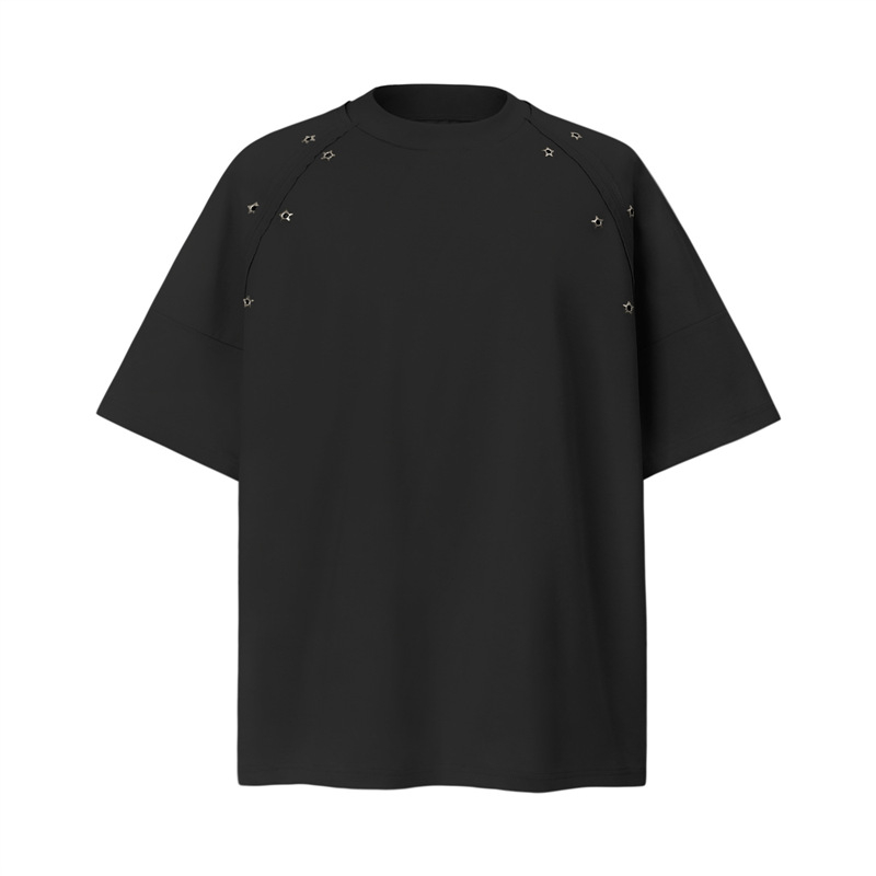 25 új stílusú férfi laza szabású rövid ujjú T-shirt Sorona-keverékkel, kerek nyakú, nyári viselet