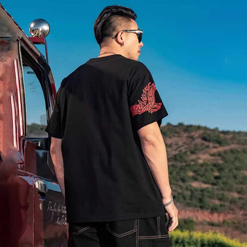 Muško ljetno T-shirt kratkih rukava od Ice Silk, udoban kroj, plus veličina, otisak