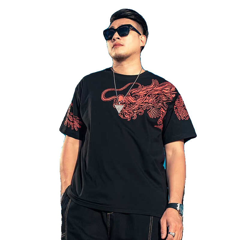 Muško ljetno T-shirt kratkih rukava od Ice Silk, udoban kroj, plus veličina, otisak