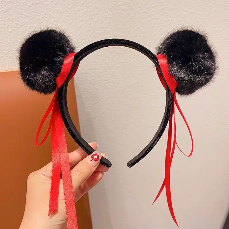Dječji dodaci za kosu Nezha cosplay – kuglica za kosu s crvenom vrpcom, traka za glavu i kopča za kosu