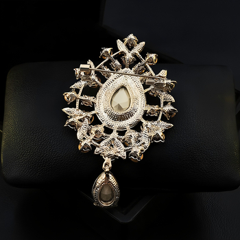 Izvrsna retro broš u obliku kapljice vode za žene, luksuzni kristalni broš, elegantan pin, svestran dodatak za sako