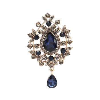 Izvrsna retro broš u obliku kapljice vode za žene, luksuzni kristalni broš, elegantan pin, svestran dodatak za sako