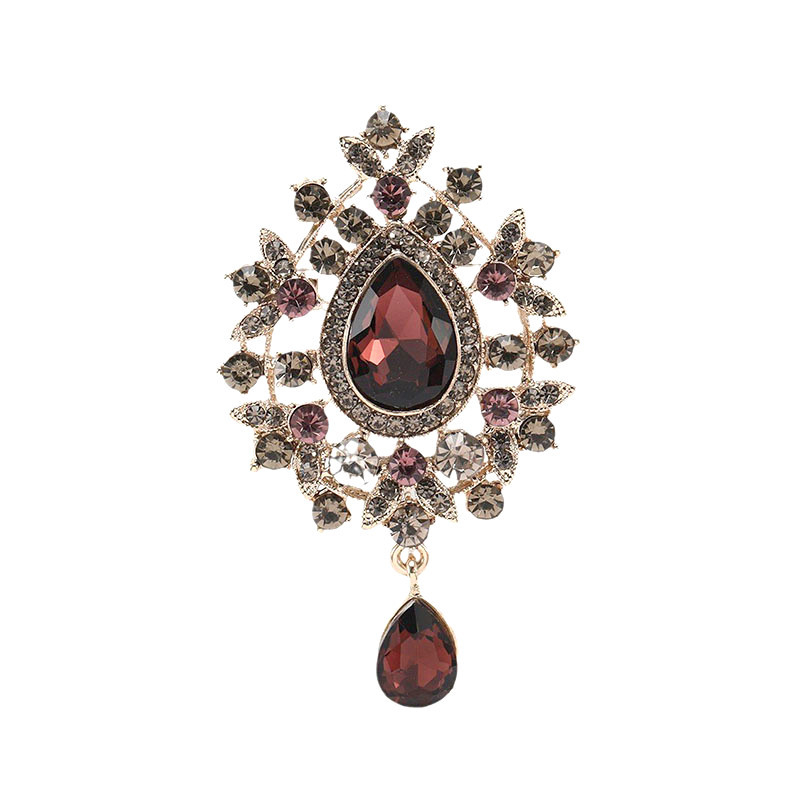 Izvrsna retro broš u obliku kapljice vode za žene, luksuzni kristalni broš, elegantan pin, svestran dodatak za sako