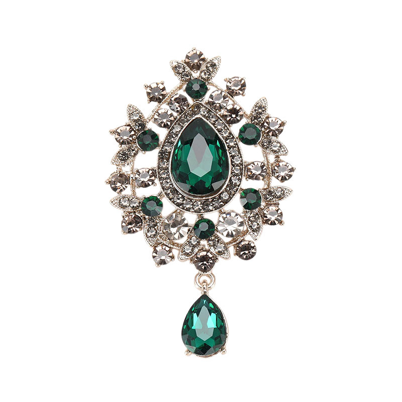 Izvrsna retro broš u obliku kapljice vode za žene, luksuzni kristalni broš, elegantan pin, svestran dodatak za sako