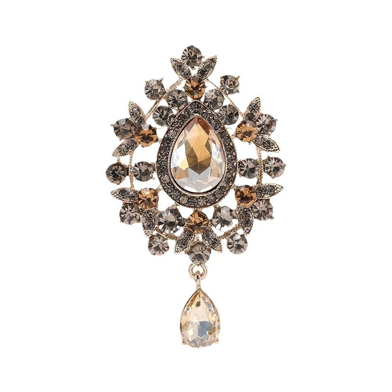 Izvrsna retro broš u obliku kapljice vode za žene, luksuzni kristalni broš, elegantan pin, svestran dodatak za sako