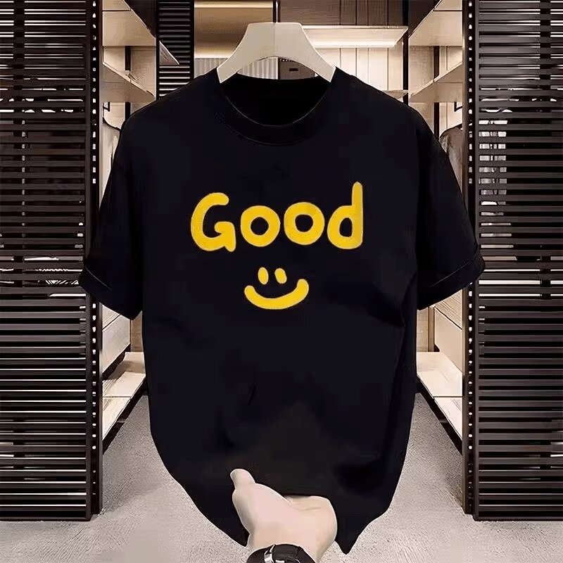 2024 novo američki streetwear majica s natpisom slovima, kratki rukav, muškarci, ljeto, širok kroj