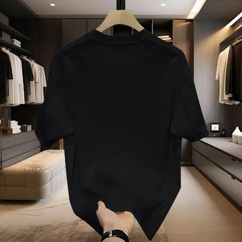 Uniszex egyszínű rövid ujjú póló, fehér, nyári viselet, kerek nyakú, laza szabás