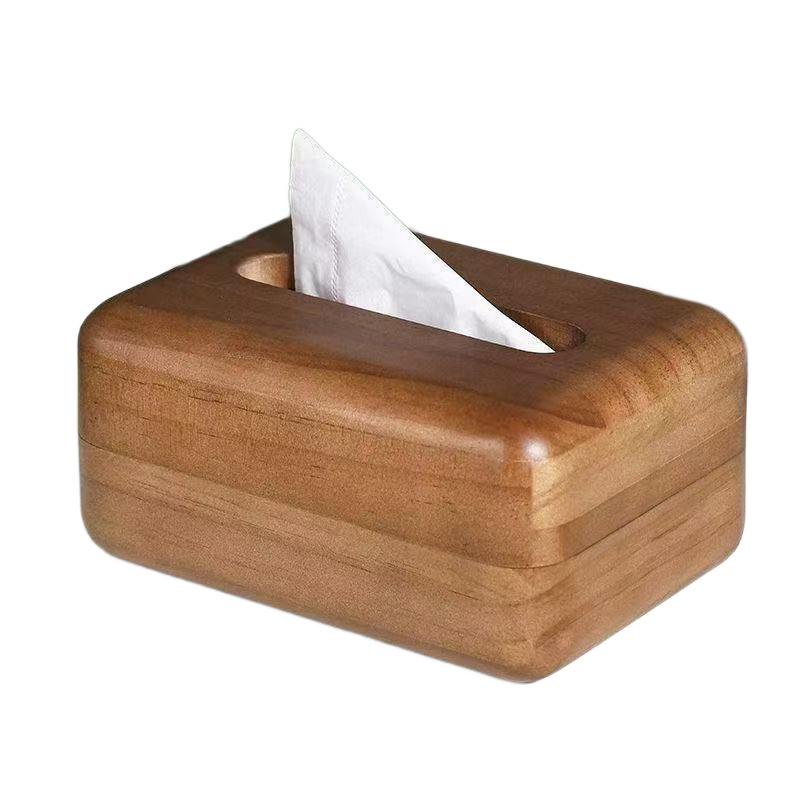 Kutija za maramice od masivnog orahovog drveta, za stol, minimalistički dizajn, višenamjenska upotreba.