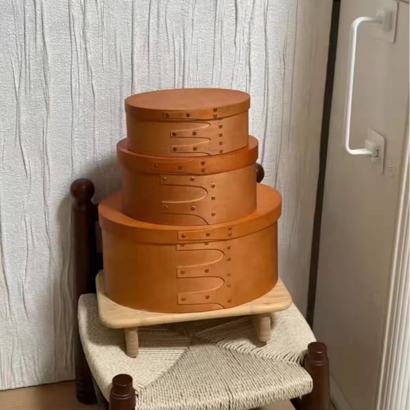 Suport oval din lemn pentru șervețele, cu nituri retro, stil Nordic, cutie de depozitare în mai multe dimensiuni, decor modern pentru casă