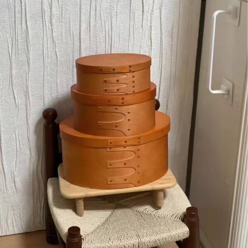 Suport oval din lemn pentru șervețele, cu nituri retro, stil Nordic, cutie de depozitare în mai multe dimensiuni, decor modern pentru casă