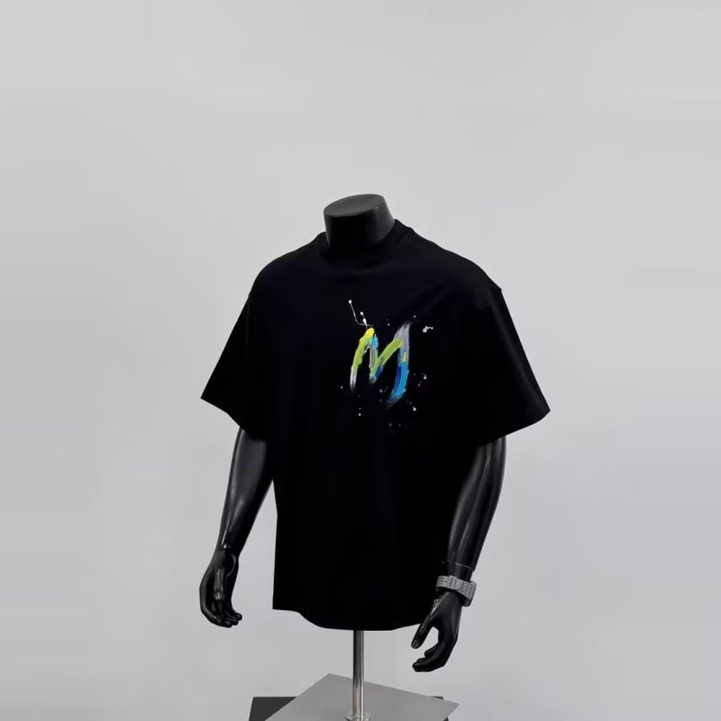 2025 nyári férfi slim-fit rövid ujjú T-póló európai stílusban, mesefigurás nyomtatás, kerek nyak