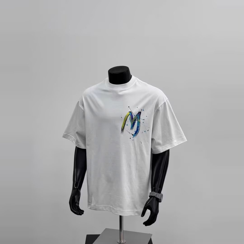 2025 nyári férfi slim-fit rövid ujjú T-póló európai stílusban, mesefigurás nyomtatás, kerek nyak