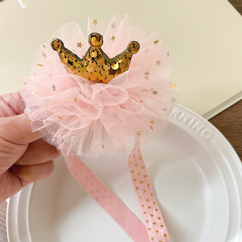 Princesa zlatna kruna za kosu za bebe i novorođenčad, s točkastim uzorkom