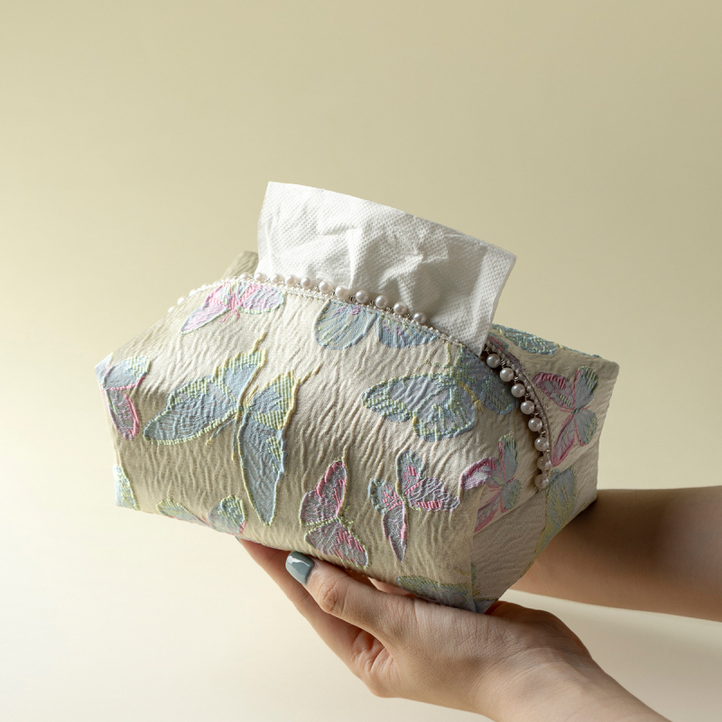 Új kínai stílusú, luxus textil zsebkendő-doboz, zsebkendő tartó és nappali dekoráció