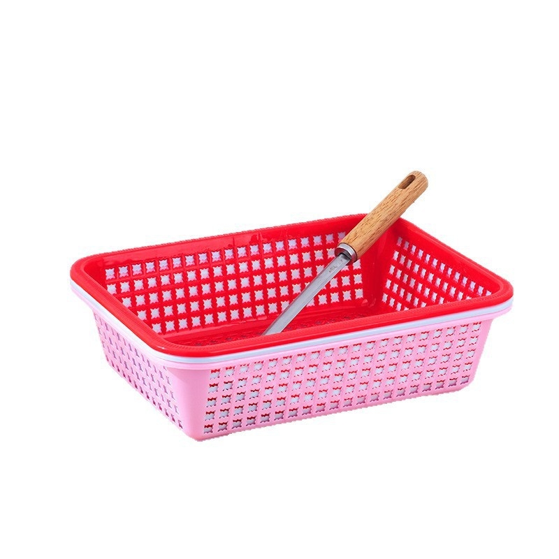 Plastični plavi kuhinjski koš za pranje i cijeđenje voća i povrća, pravokutni