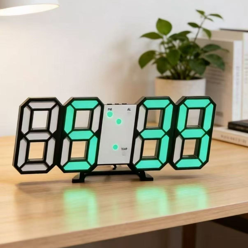 Taixiang 3D digitalni budilnik za kućnu upotrebu – moderan minimalistički dizajn, LED noćno svjetlo, HD zaslon, elektronički budilnik