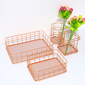 Koš za pohranu od željeznih žica s metalnim premazom