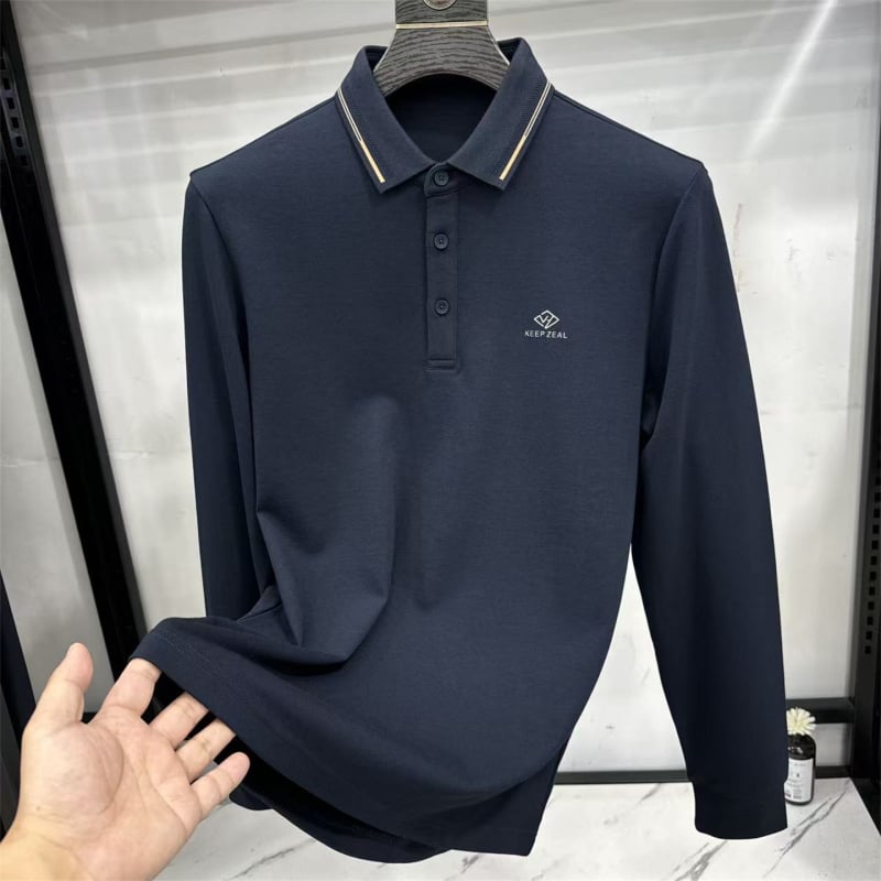 Muški polo s dugim rukavima, modalno-pamušna mješavina, za jesen-proljetnu sezonu, model 3Y400A