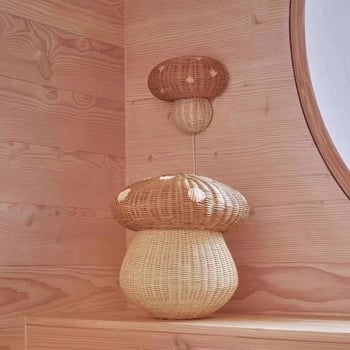 Ručni pleteni ratan koš za skladištenje u korejskom Insta stilu, oblikom gljive, dekorativni koš za igračke i rekvizite za fotografiranje.