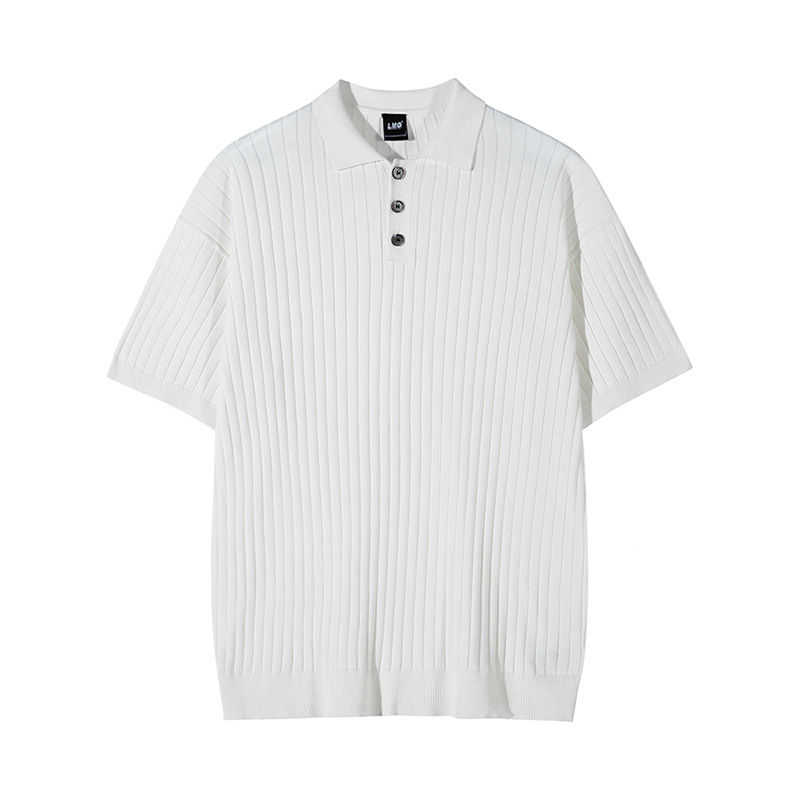 Muška pamučna polo majica kratkih rukava, lagana ljetna polo majica, korejski stil, pruge, slobodan kroj