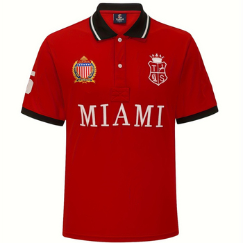 Új férfi rövid ujjú pamut polo ing, Miami-stílus, európai méretezés, plusz méret, sportos casual