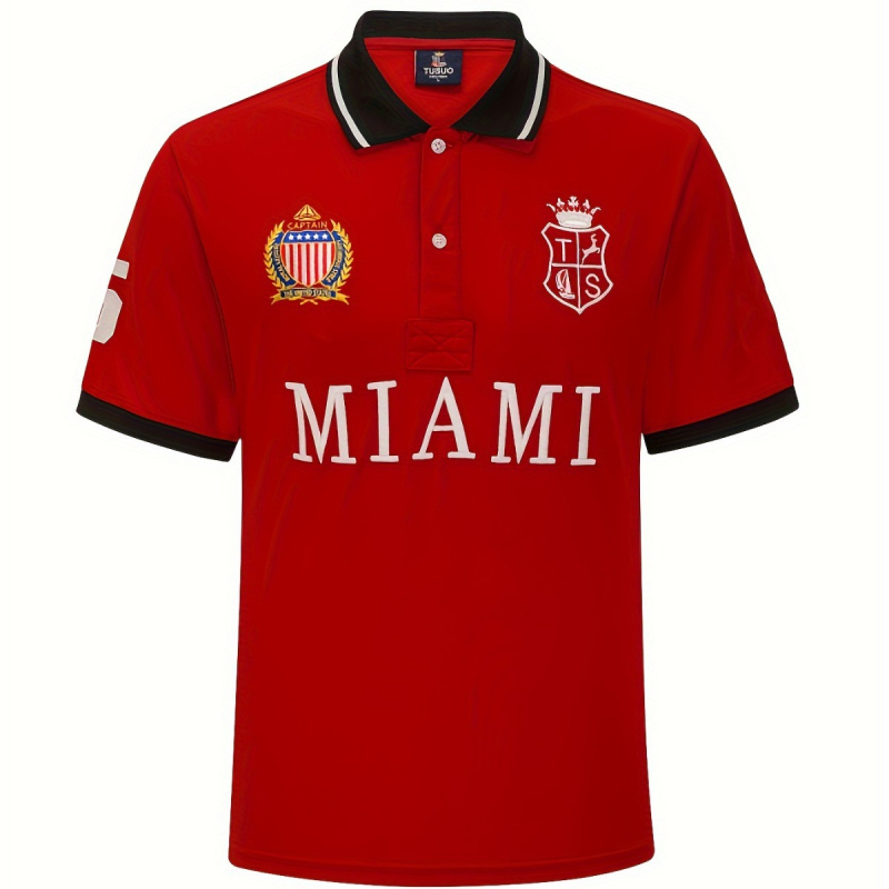 Új férfi rövid ujjú pamut polo ing, Miami-stílus, európai méretezés, plusz méret, sportos casual