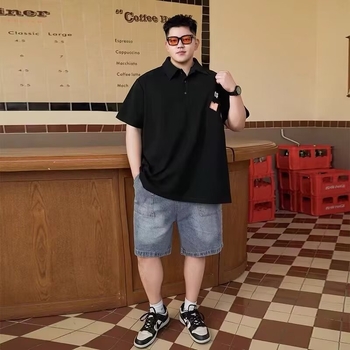 Tricou polo pentru bărbați, mânecă scurtă, vară 2024, croială lejeră, guler, stil american minimalist