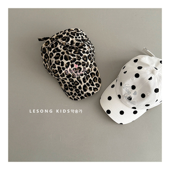 Polka Dot Leopard Print бейсболка за жени, семейна серия, дишаща лятна тънка версия, голям обикол на главата, извита козирка