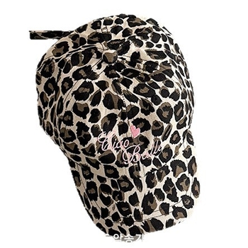 Polka Dot Leopard Print бейсболка за жени, семейна серия, дишаща лятна тънка версия, голям обикол на главата, извита козирка