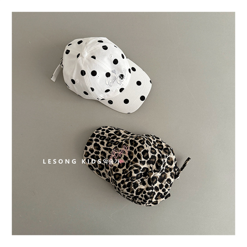 Polka Dot Leopard Print бейсболка за жени, семейна серия, дишаща лятна тънка версия, голям обикол на главата, извита козирка