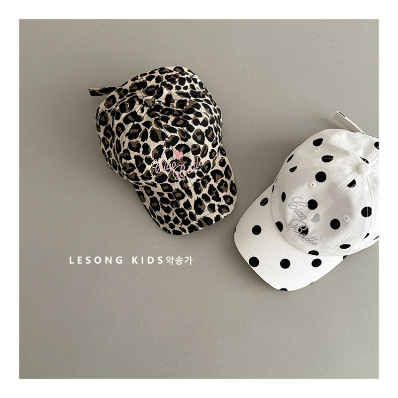 Polka Dot Leopard Print бейсболка за жени, семейна серия, дишаща лятна тънка версия, голям обикол на главата, извита козирка