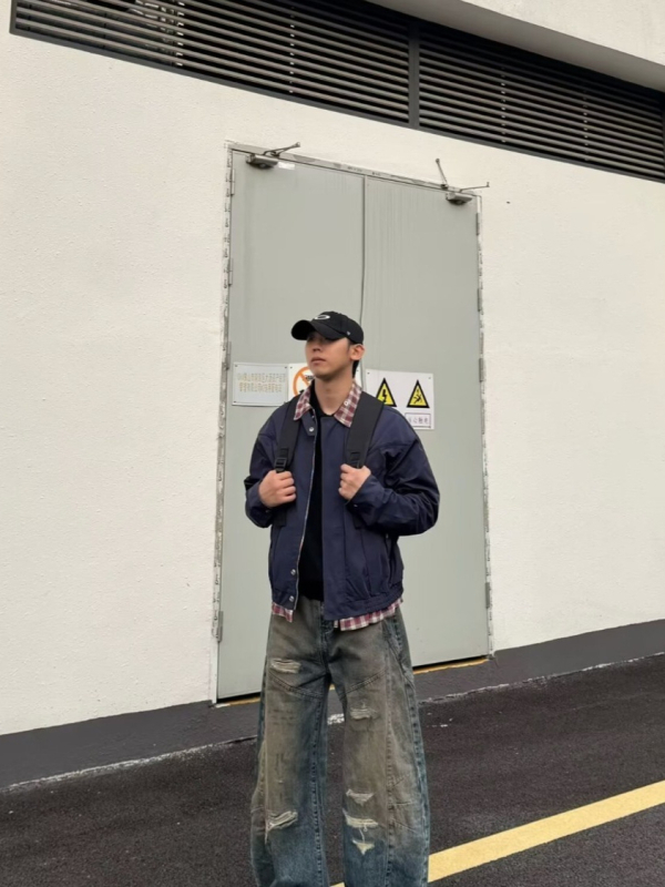 Amerikai stílusú hamis két darabos Harrington kabát férfiaknak, laza szabás, trendi tavasz–ősz baseball kabát